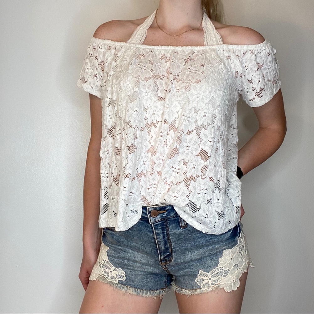 White Lace Off The Shoulder Blouse (Cape Juby-s)